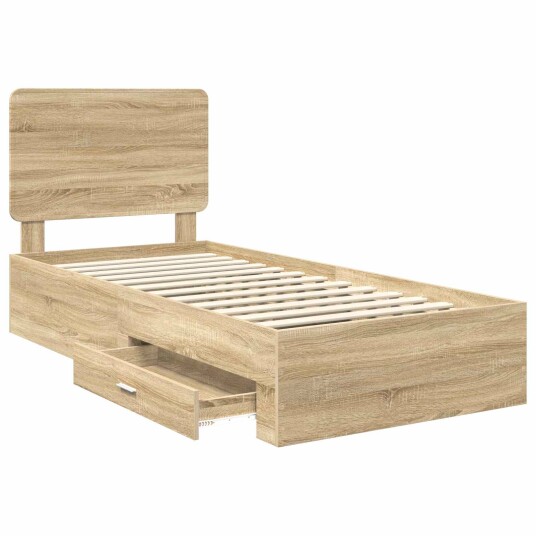  Sengestamme med skuff Sonoma eik 75 x 190 cm Konstruert tre