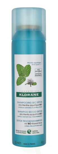 Klorane Detox Tørrsjampo med Økologisk Akvatisk Mynte 150 ml Klorane Detox Tørrsjampo med Økologisk Akvatisk Mynte 150 ml