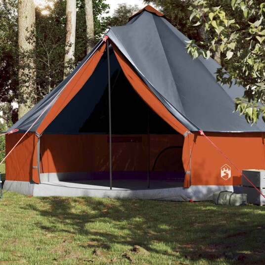  Familietelt tipi for 10 personer grå og oransje vanntett