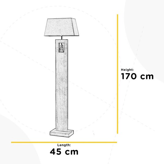 ONLI Miriel gulvlampe høyde 170 cm tekstil tre ONLI Miriel gulvlampe høyde 170 cm tekstil tre