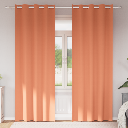 Gardiner med gardiner 2 pcs Terrakotta Polyester
