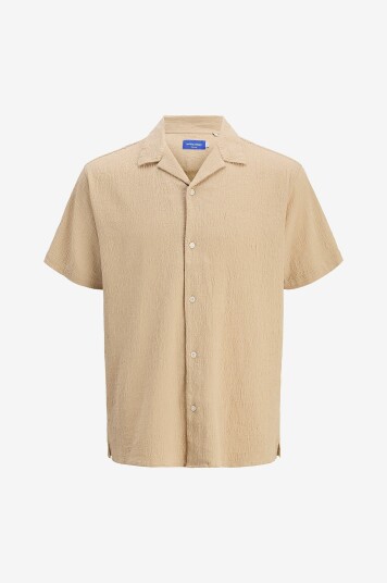Jack & Jones Junior Skjorte jorLuke Crinkle Shirt SS Jnr Beige