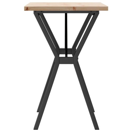 Spisebord Y-ramme 80x50x75,5 cm heltre furu og støpejern 3282782