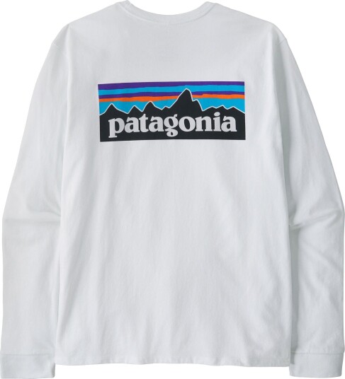 Patagonia L/S P 6 Logo Responsibili Tee Herre Fiber White L