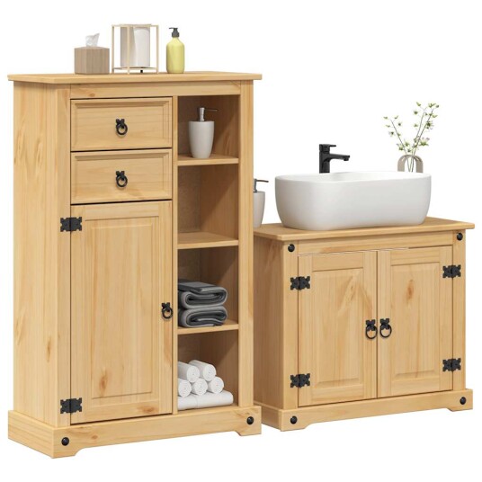 Vidaxl Baderomsskap 2 stk Corona heltre furu 3334635