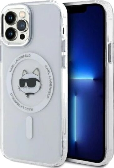 Karl Lagerfeld IML Metal Choupette Head MagSafe iPhone 12 Case - White