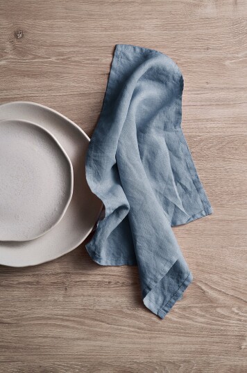 Ellos Home   Serviett Malva 2 pk i 100% lin   Blå