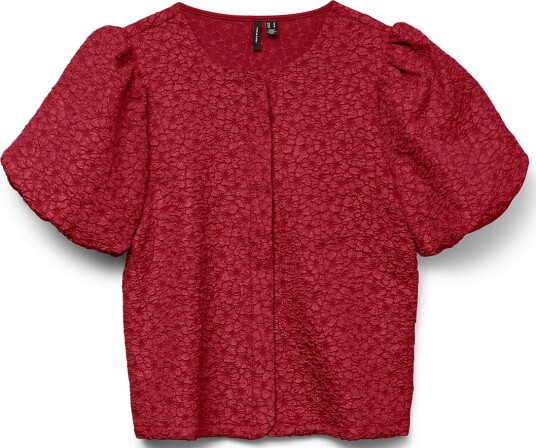 Vero Moda Vmmerle Korte Ermer Puff Kardigan BIKING RED XL Vero Moda Vmmerle Korte Ermer Puff Kardigan BIKING RED XL