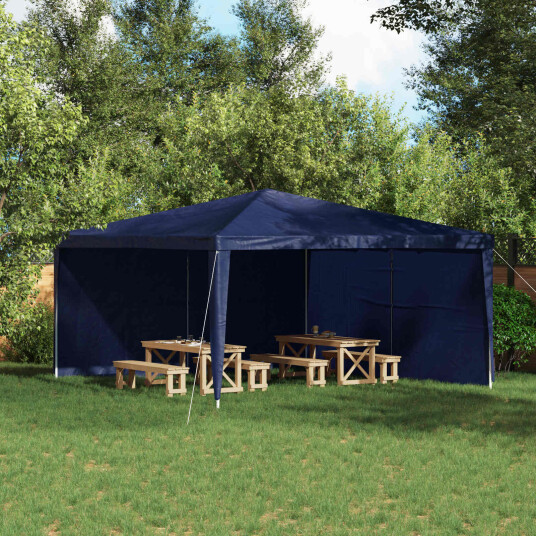 Party Telt Sidevegg 2 pcs Blå 400 x 195 cm PE og stål