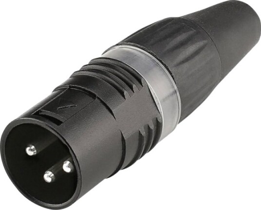 Hicon Hi-X3cm-Blk Xlr-Kontakt Kobling Rette Poler: 3 Sort 1 Stk