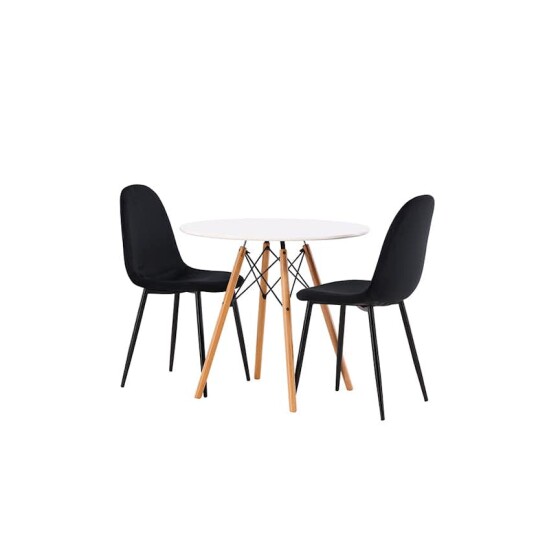 Venture Home Spisegruppe Venture Home Danburi Ø 60 cm med 2 Polar Fløyel Stoler GR22916