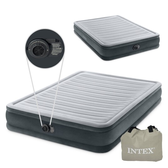 Oppblåsbar madrass 203x15 cm dobbelt med pumpe INTEX 67770 Oppblåsbar madrass 203x15 cm dobbelt med pumpe INTEX 67770
