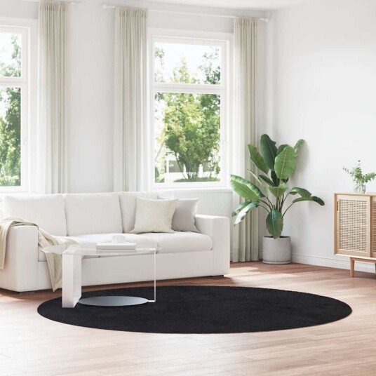  Flossteppe med lang luv NAVARRA svart 240x240 cm polyester 8721158559128