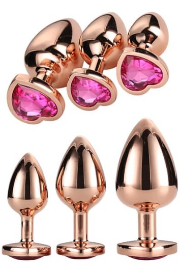 Gleaming Love Rose Gold Plug Set Anaplugger pakke Gleaming Love Rose Gold Plug Set Anaplugger pakke