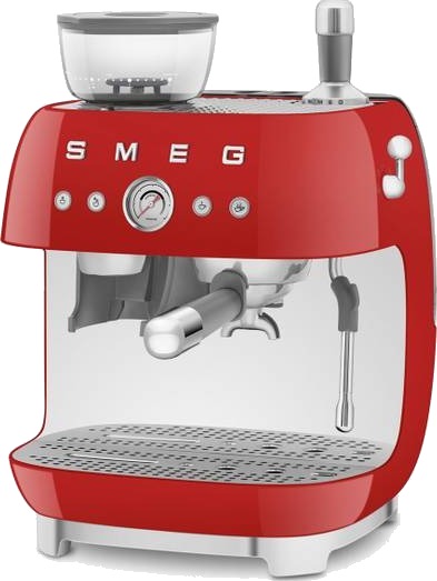 Smeg EGF03 Manuell espressomaskin med kaffekvern Rød