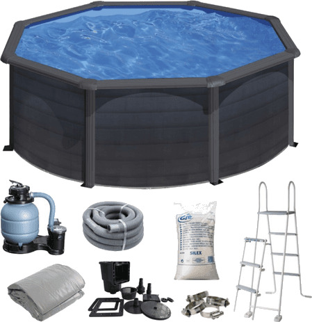 Swim & Fun rundt basseng sort Ø350 x 120 cm KIT350GF