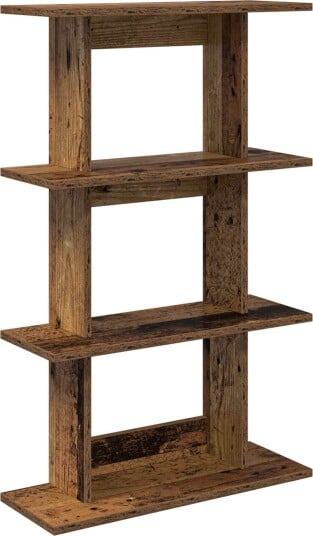 vidaXL Vegghylle Veggmontert Gammelt tre 56 x 20 x 90 cm