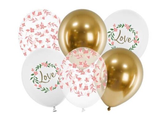 Lateksballonger Love mix 6stk 30cm