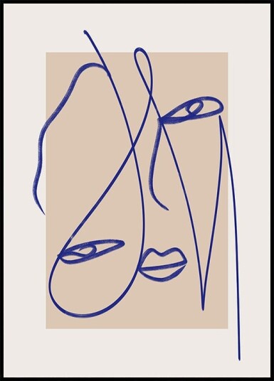 Abstract Blue Line Art Plakat Plakat / 30x40cm