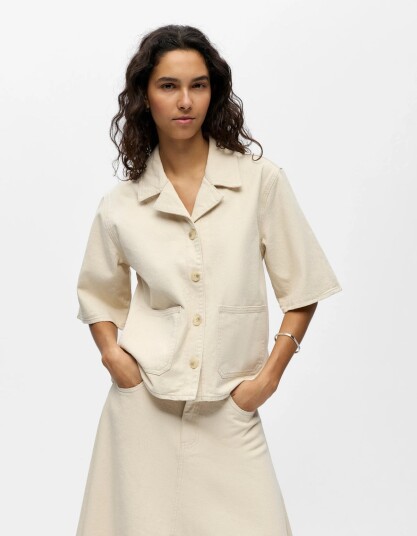 Object Objpixie S/S Re Shirt 145   Cream   34