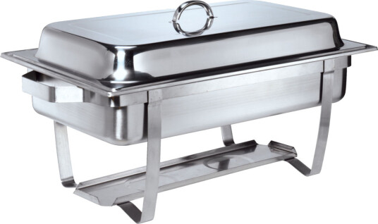 PULSIVA Chafing Dish Standard uten brennpastabeholder; 9 l 56x36x28 cm BxDxH; Sølvfarge; Rektangulær