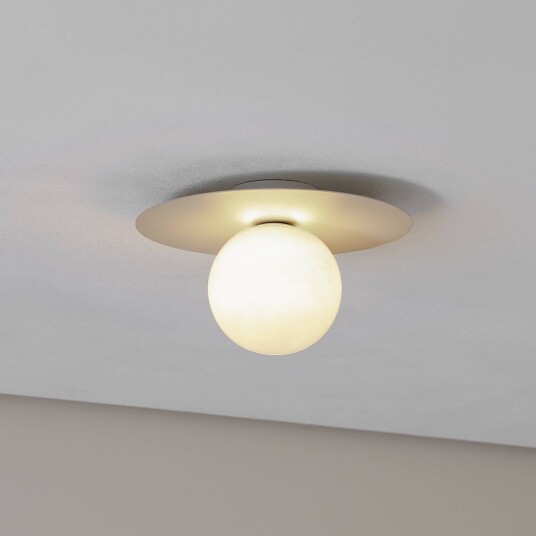 TK Lighting Pixie taklampe beige glass Ø 25 cm kuppel G9