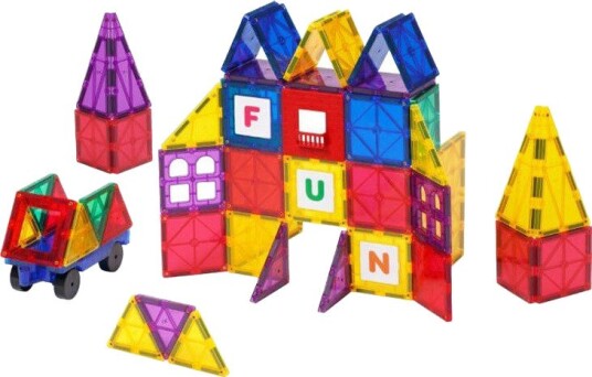 Playmags 158 Magnetiske 3D Byggeklosser 60 Deler Stimulerer Kreativitet