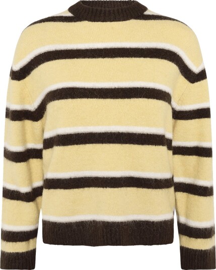 Gina Tricot Crew Neck Knitted Sweater   Yellow   XL