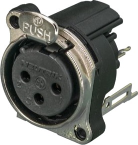 Neutrik Nc3fbv2 Xlr Svart Rustfritt Stål Bronse Metall Polyamid Stål Sink Ip40 1,5 V 6 Mo