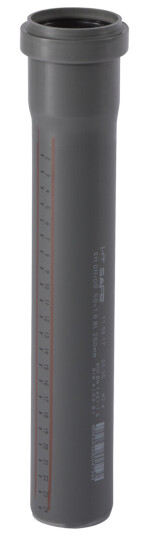 HT SAFE AVLØPSRØR M/MUFFE PP GRÅ 50X1000MM