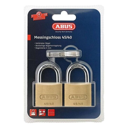 Abus Hengelås 45/40 2 Pakning Abus Hengelås 45/40 2 Pakning