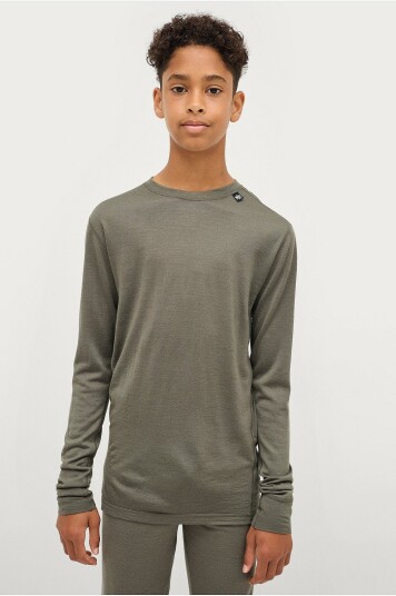 Áhkká Undertrøye Merino Wool UW LS Tee Kids Grønn Áhkká Undertrøye Merino Wool UW LS Tee Kids Grønn