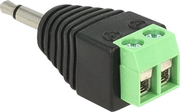 Delock Audioadapter 2 Pins Terminalblokk Hann Til Mini Phone Stereo 3.5 Mm Hann