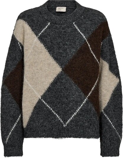 FREE/QUENT Fqgrslulu Pullover   DARK GREY ML W. OYSTER GREY ML   S