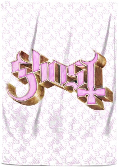 Rocksax Ghost Pink Logo Sherpa Fleece Throw 50 in x 60 in 78899408