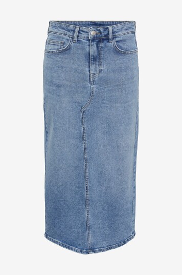 pieces - Denim skjørt pcBella MW Long Denim Skirt - Blå