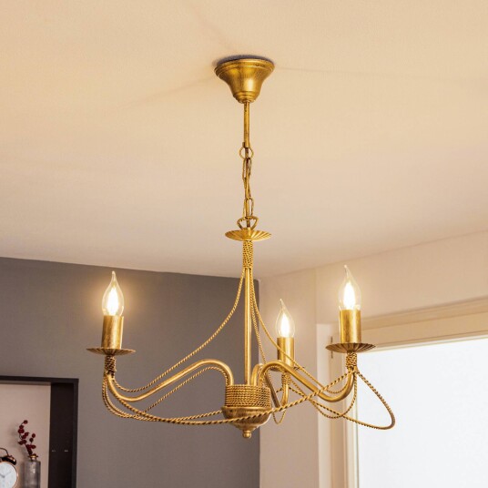 EMIBIG LIGHTING Lysekrone Tori 3 3 lyskilder gull