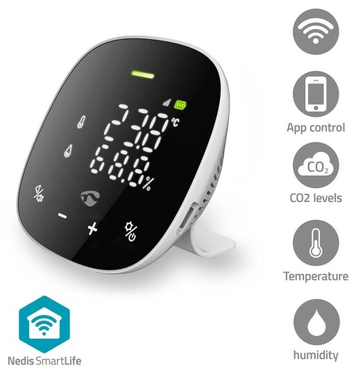 Nedis SmartLife Luftkvalitetsm??ler ??? WiFi