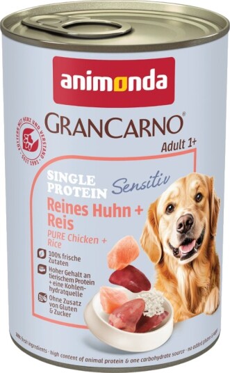 Animonda Grancarno Våtfôr Adult Single Protein Sensitiv & Ris Kylling 6 X 400 G