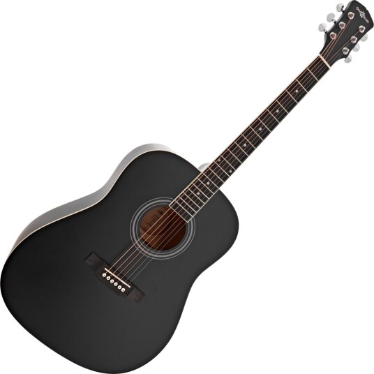 Gear4Music Dreadnought Akustisk Gitar Svart