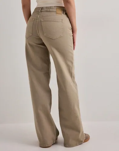 Pieces Beige Pcselma Lw Wide Colored Noos Jeans