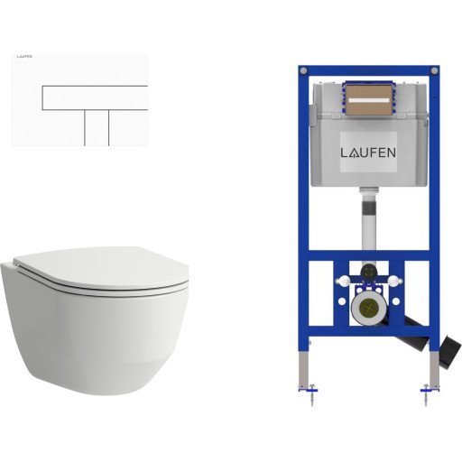 Laufen Pro Vegghengt Toalettpakke, Uten Skyllekant, Hvit/hvit