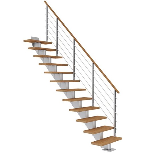 Dolle Hamburg Rett Trapp Pearl Grey-design-oljet Eik-85-11 - Loddrett Høyde Op Til 258 Cm Dolle Hamburg Rett Trapp Pearl Grey-design-oljet Eik-85-11 - Loddrett Høyde Op Til 258 Cm