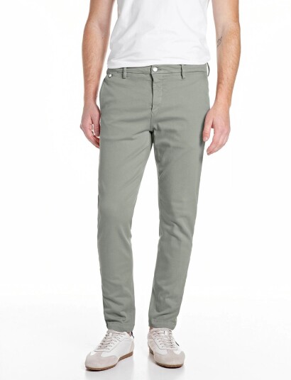 Replay Benni Trousers Regular Hyperchino Color Xlite Khaki green 33 x 32
