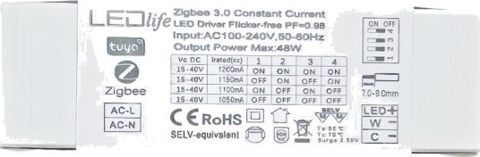 Ledlife 48W / 1050 1200mA CCT driver til LED panel 15 40V Zigbee Hue kompatibel CCT justerbar