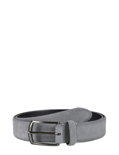 Howard London Suede Leather Belt Zack - Grey - 105