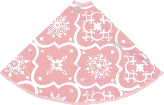 vidaXL Luksus juletreskjørt med sokk rosa 90 cm stoff vidaXL Luksus juletreskjørt med sokk rosa 90 cm stoff