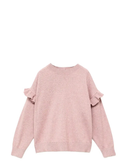 Mango Ruffle Knitted Sweater Pink 4 5 Mango Ruffle Knitted Sweater Pink 4 5