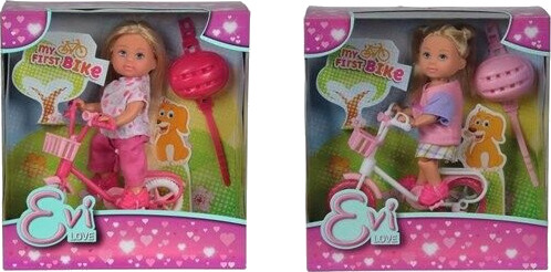 SIMBA DICKIE GROUP Evi LOVE My First Bike Doll Set 12cm Assorted