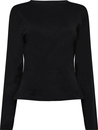 Monki Rounded Neck Waisted Ls BLACK DARK XL